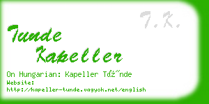 tunde kapeller business card